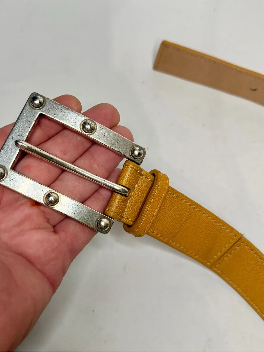 Vintage Michael Kors Genuine Leather Belt with silver Buckle Size M Mens 34 1.5”